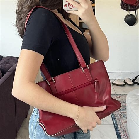 cherry red leather bag